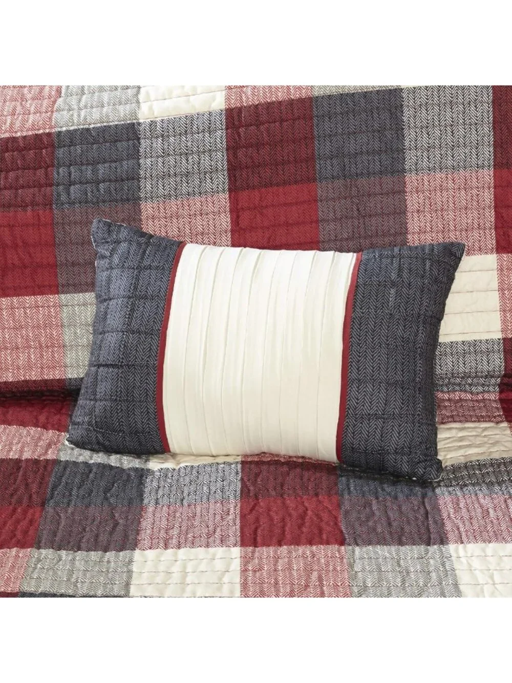 Cozy Plaid Quilt Set, 6PC King/Cal King Bedding, Cabin Style Home Decor